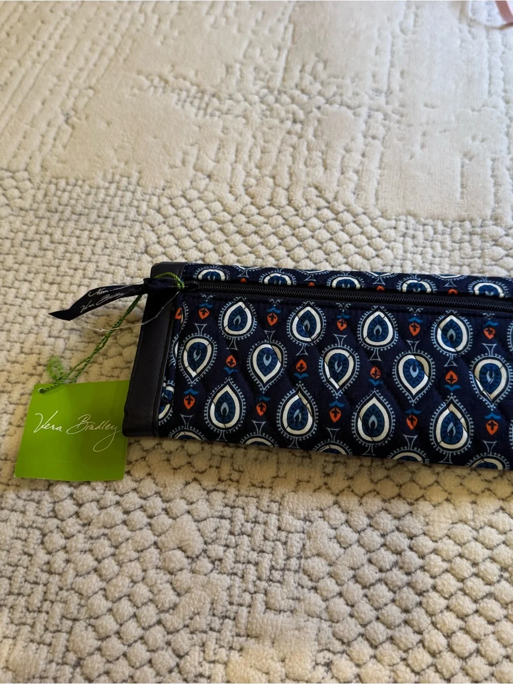 Navy Patterned Quilted Wallet Vera Bradley